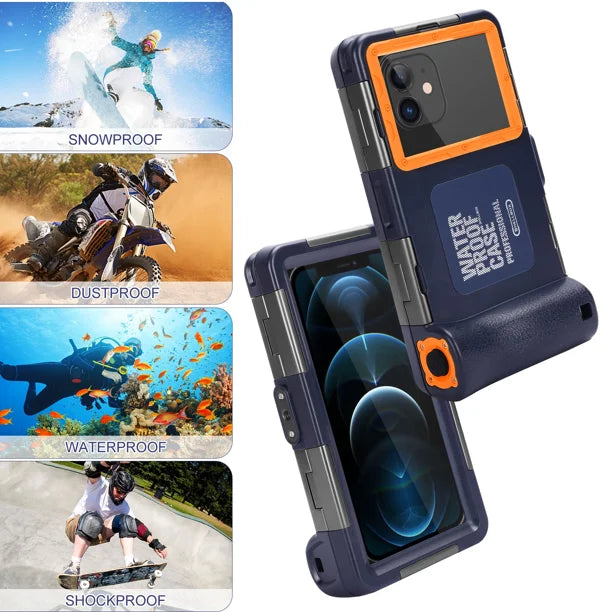 Waterproof Protective Case for Phones Up to 6.9 Inch with Lanyard D8064