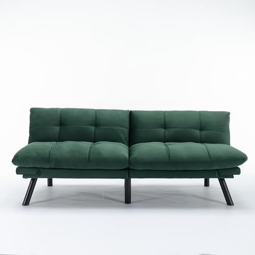 Green Velvet Convertible Sofa Bed Z68676