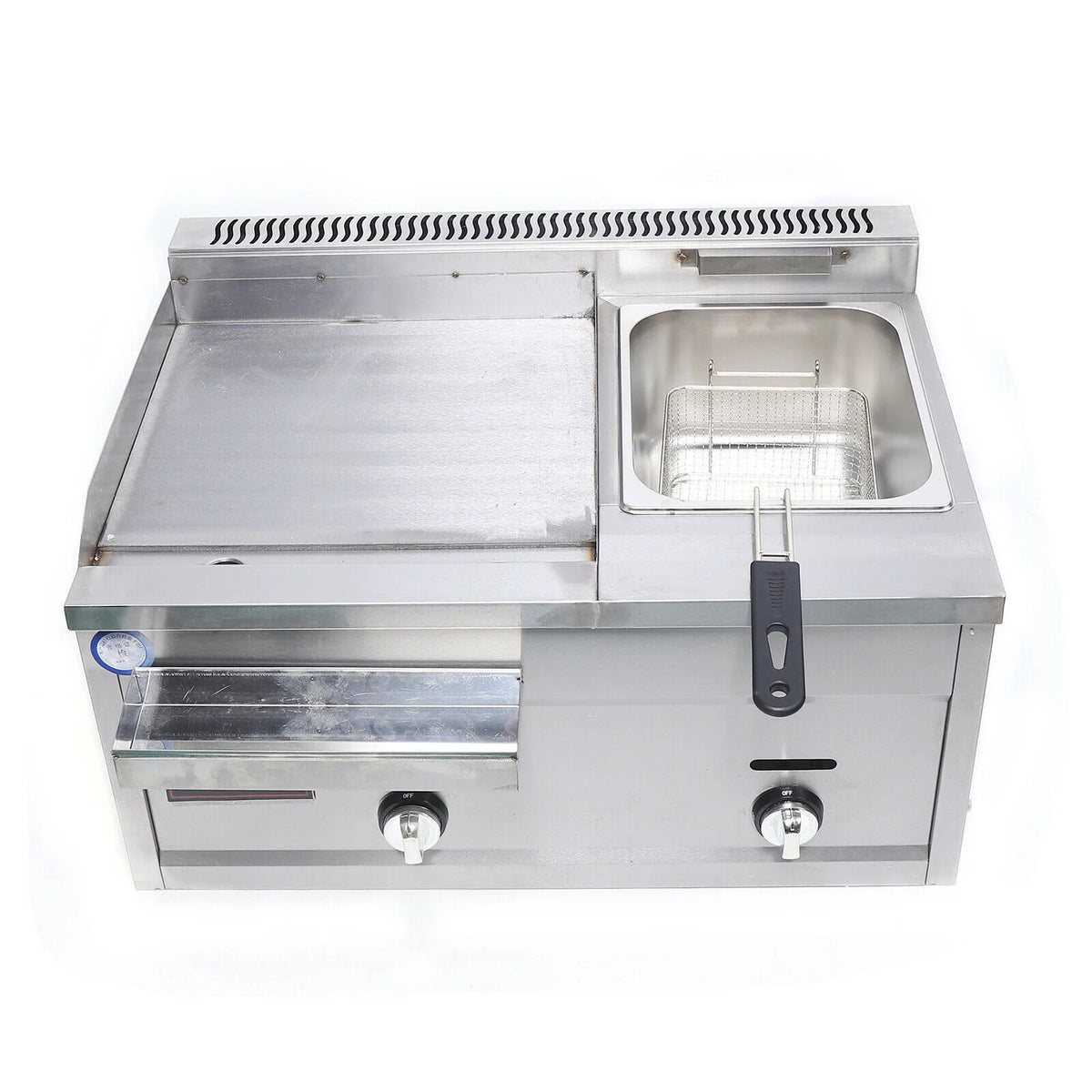 Commercial Gas Griddle Flat Top Grill Deep Fryer Combo L827