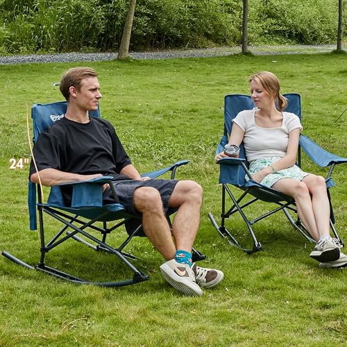 Folding Camping Rocking Chair with Cup Holder and Carry Bag X5124