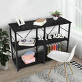 Black 3 Tier Industrial Sofa Console Table L858972
