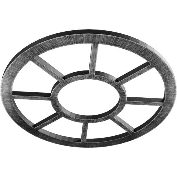 22x22OD x 8x22ID x 3/4x22P PVC Pierced Ceiling Medallion, Antiqued Silver D43200