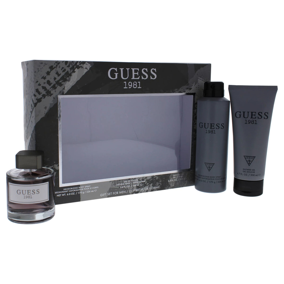 3 Pc Gift Set 3.4 oz EDT Spray 6 oz Deodorant Body Spray 6.7 oz Shower Gel D952