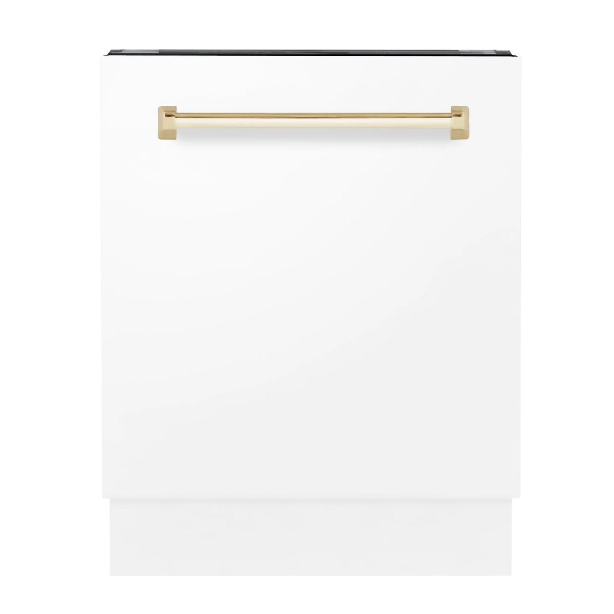 24 inch Tall Dishwasher in White Matte with Gold Handle J977798