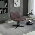Armless Cross-Legged PU Leather Adjustable Swivel Chair V965206
