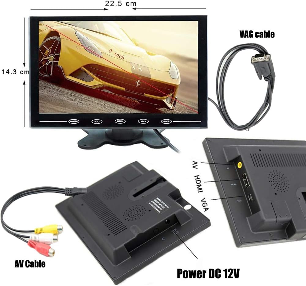 9 Inch LCD Monitor with Remote Control Y7106