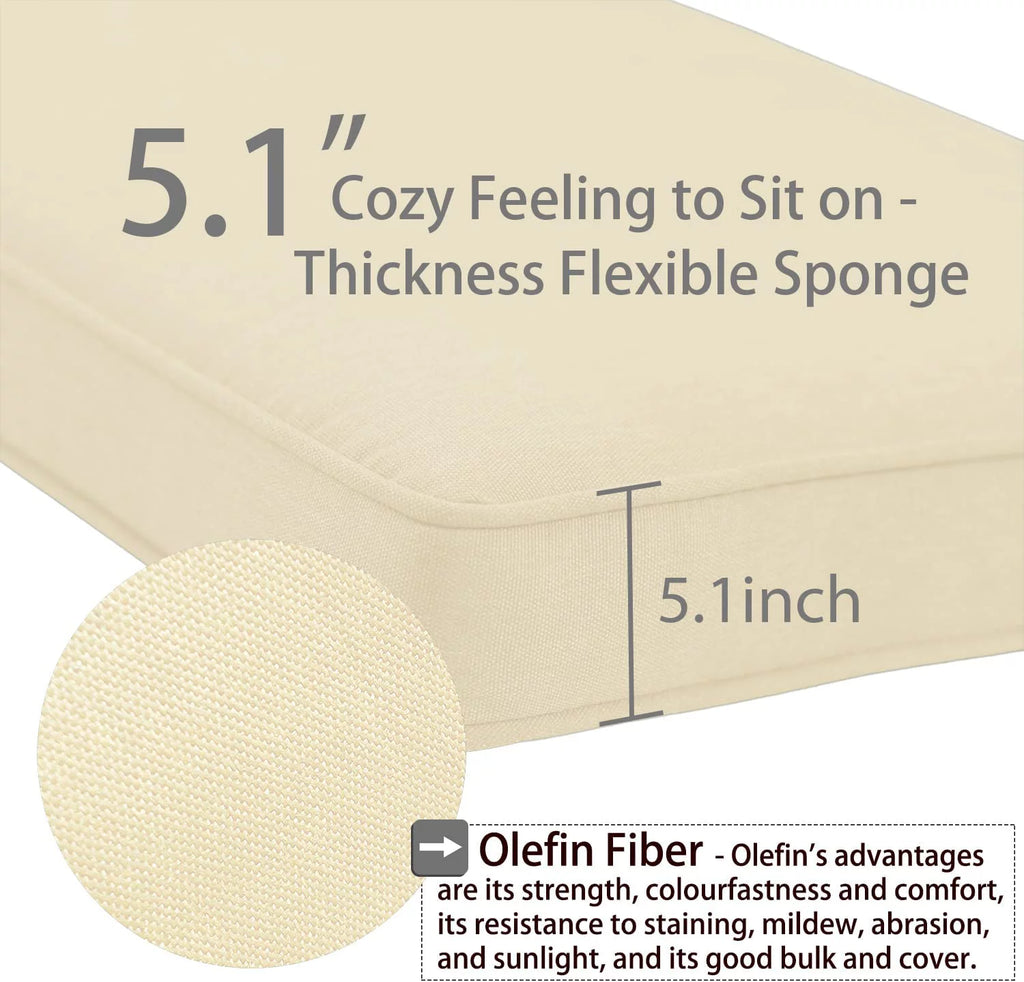 24'' x 24'' Outdoor Deep Seat Chair Cushion Set, Olefin Fabric (Set of 2 Seats, 2 Backs, 2 Pillows) T4379