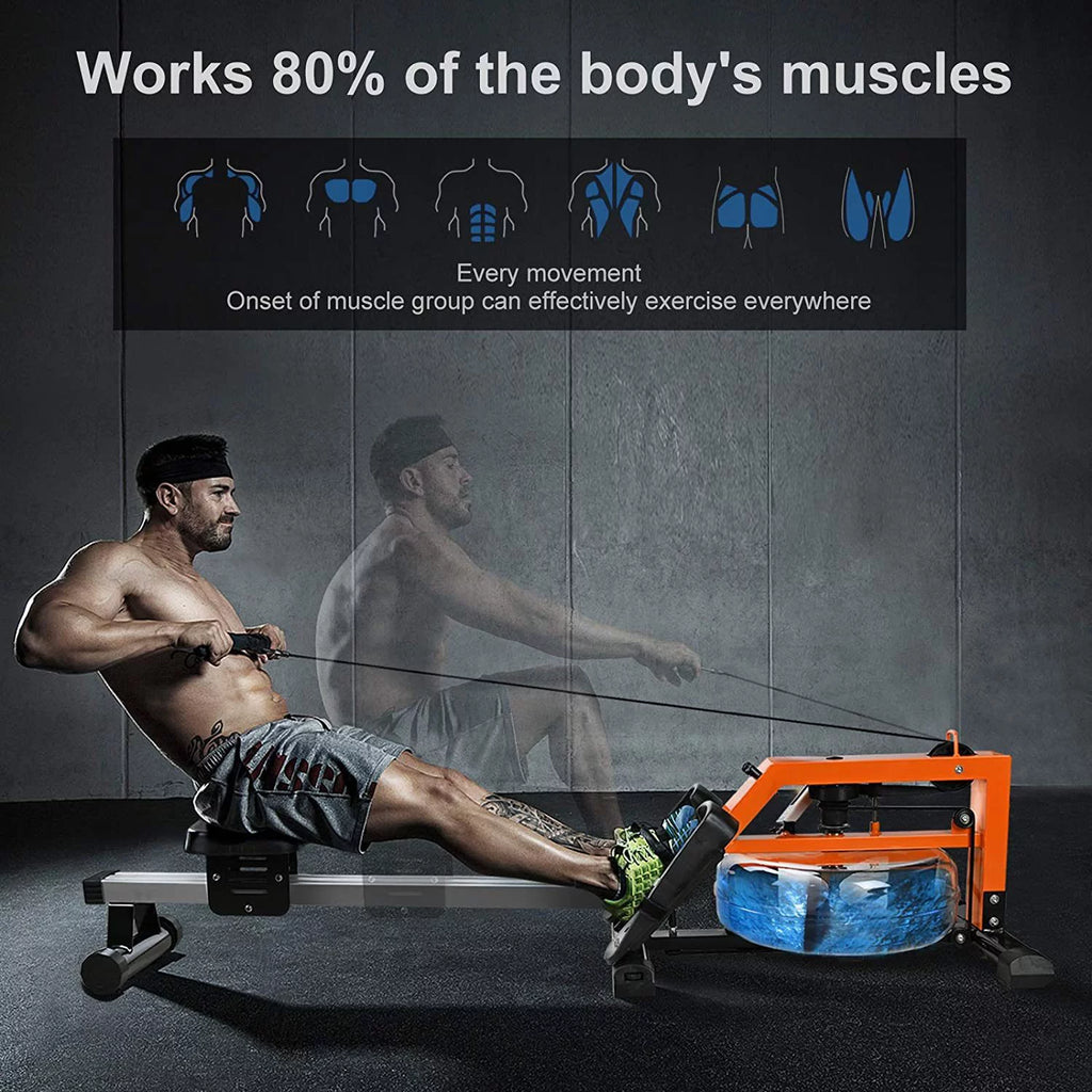 Adjustable Water Rowing Machine with LCD Monitor W381