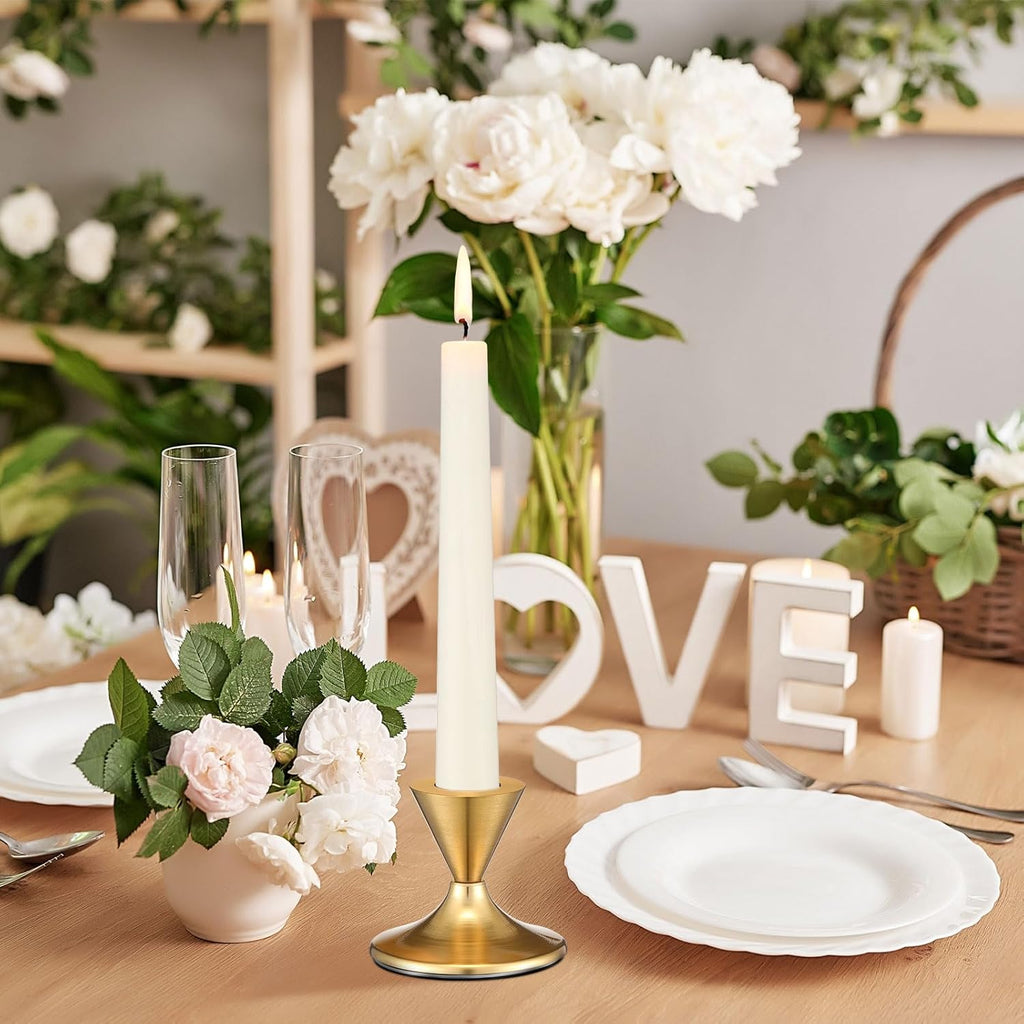 24 Pcs Gold Taper Candle Holders B73097