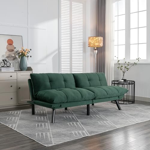 Green Velvet Convertible Sofa Bed Z68676
