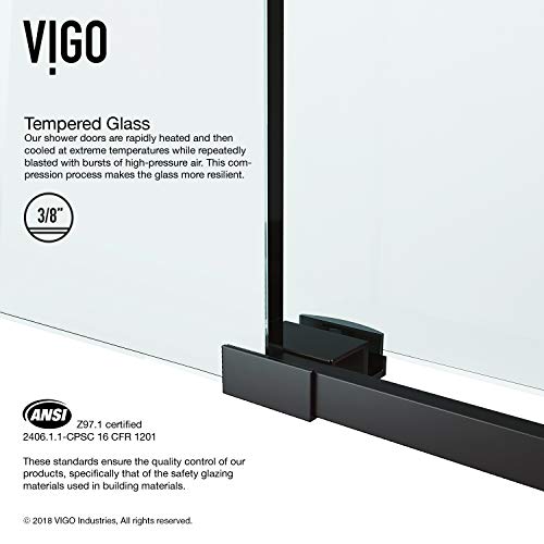 Matte Black Frameless Sliding Rectangle Tub Door with Clear Tempered Glass and Stainless Steel Hardware L88375