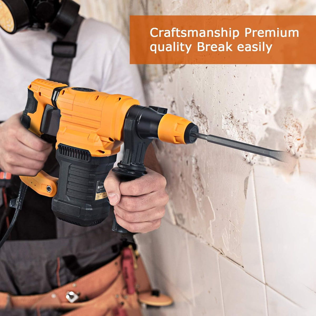 1-1/4 Inch SDS-Plus Heavy Duty Rotary Hammer Drill with Carrying Case J61790