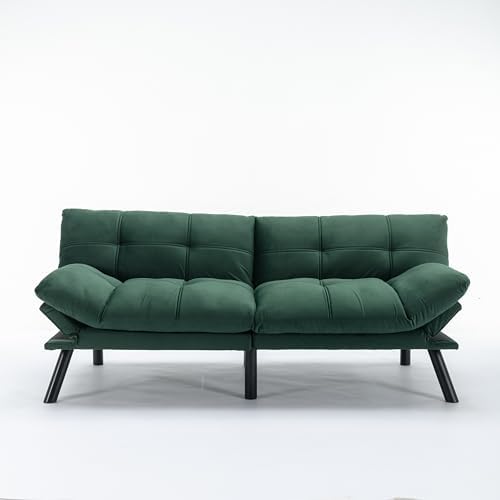 Green Velvet Convertible Sofa Bed Z68676