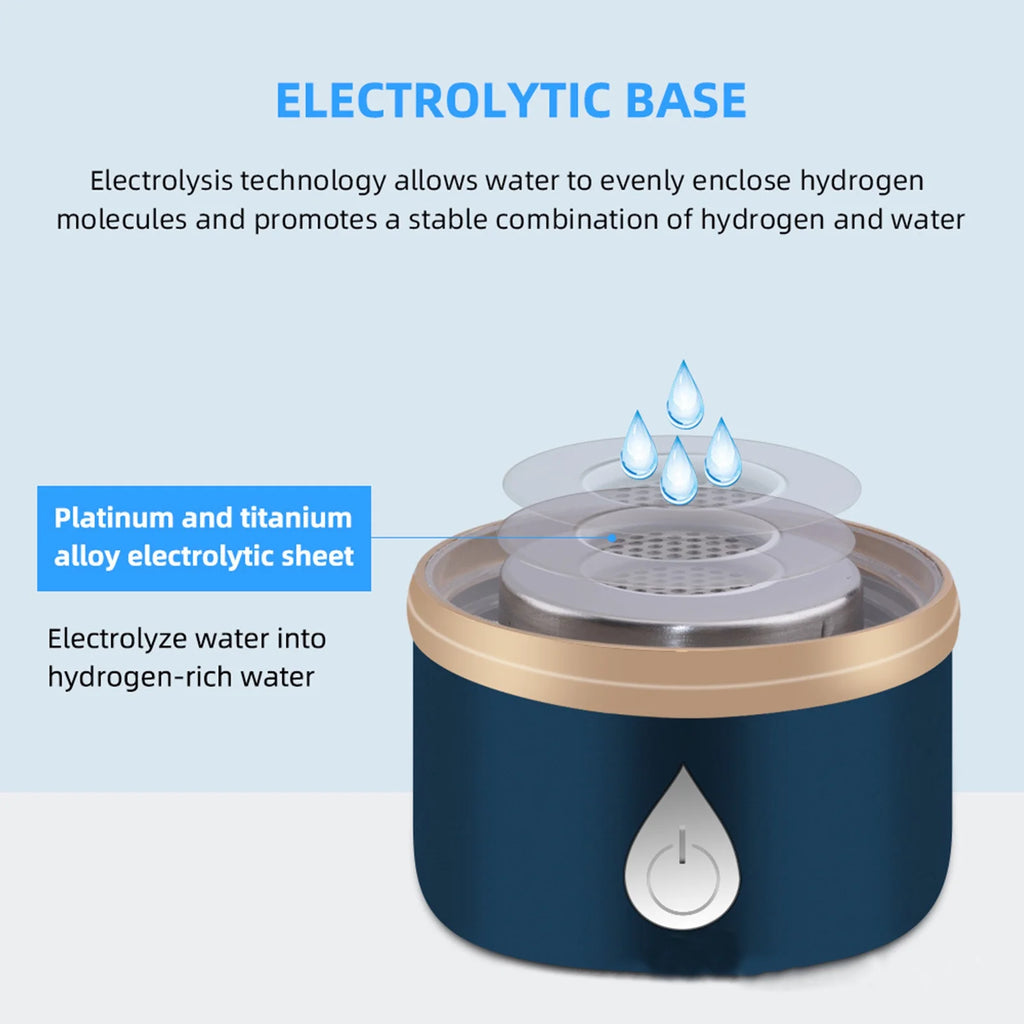 420ml Rechargeable Hydrogen Water Bottle Glass Cup N250435