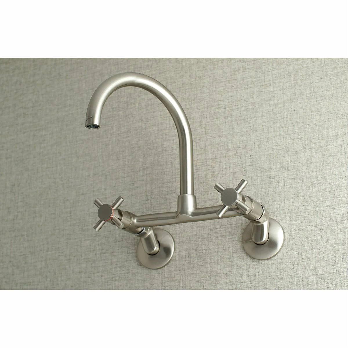 Brushed Nickel Adjustable Center Wall Mount Kitchen Faucet H21465