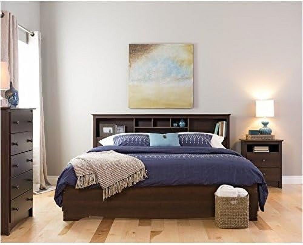 King Bookcase Headboard in Espresso Q25200