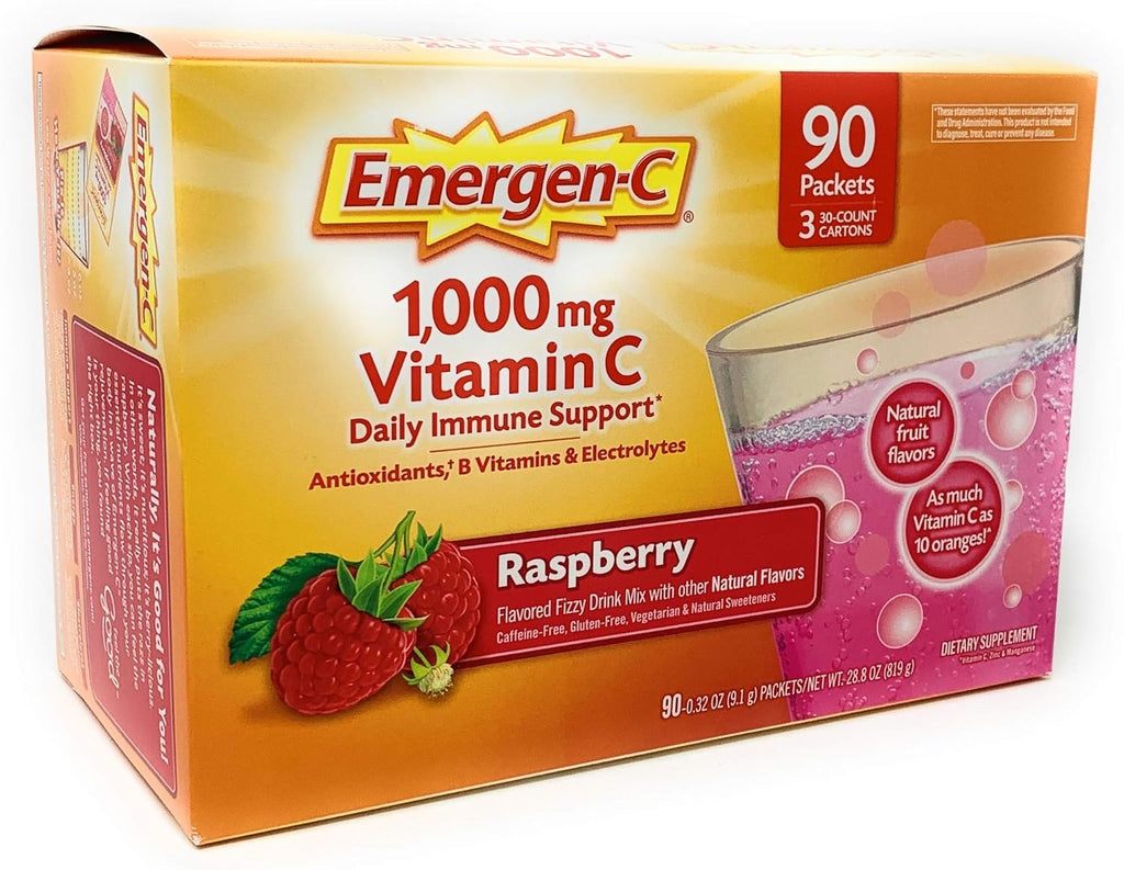 90 Count Raspberry Flavor Dietary Supplement with 1000mg Vitamin C U538