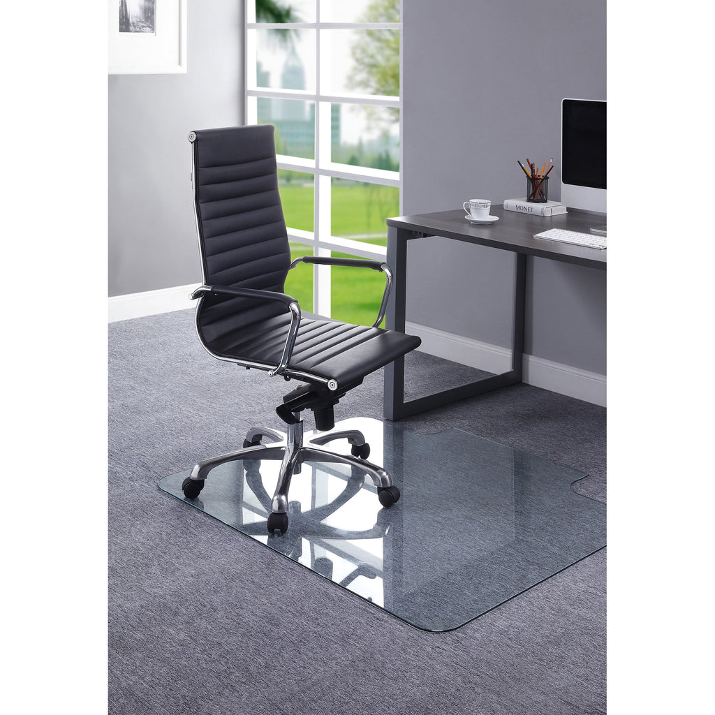 Clear Glass Chairmat with Lip F305621