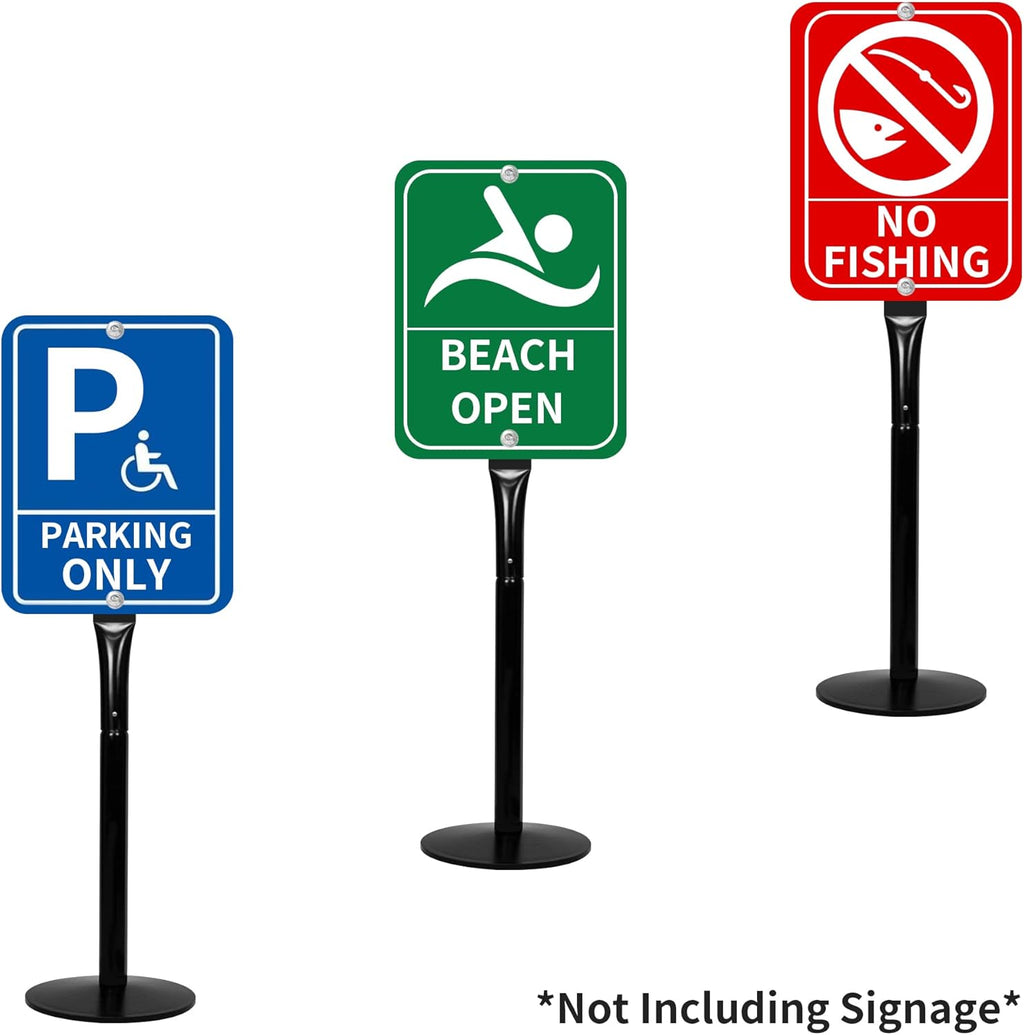 Cast Iron Sign Post Base with Portable 48” Post A655