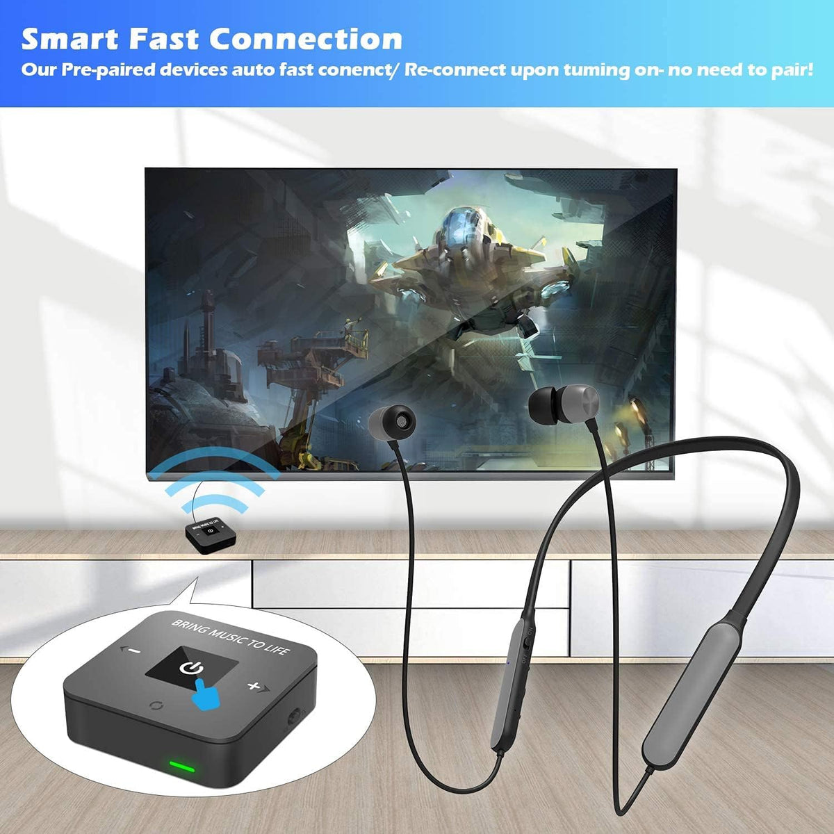 Wireless Headphones with Bluetooth Transmitter R451