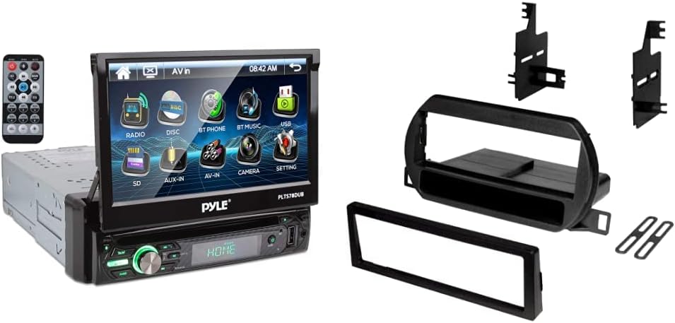 Single DIN In-Dash Car Stereo with 7” Multi-Color Touchscreen Display and Bluetooth R278