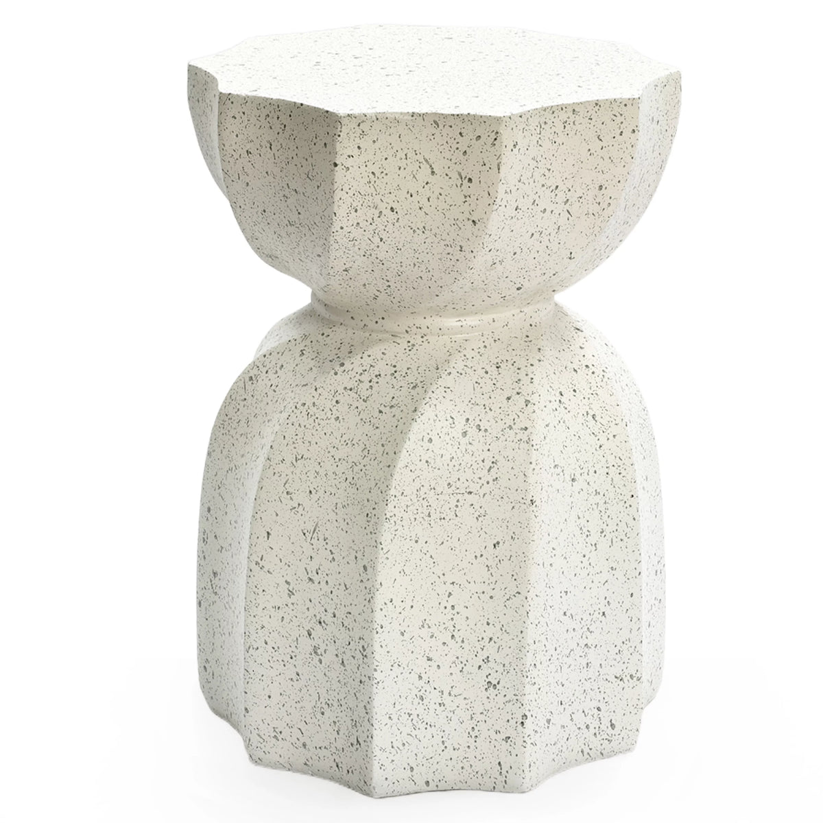 Off White Gray Cement Indoor Outdoor Side and End Table Y48962