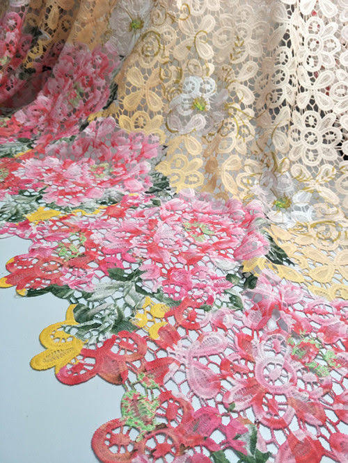 African Cord Lace Fabric Embroidery Mesh N285421