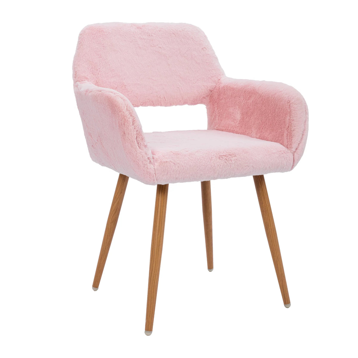Faux Fur Dining Chairs with Steel Leg T494