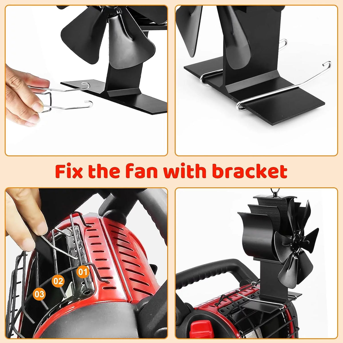 Wood Stove Fan with Bracket Y96186