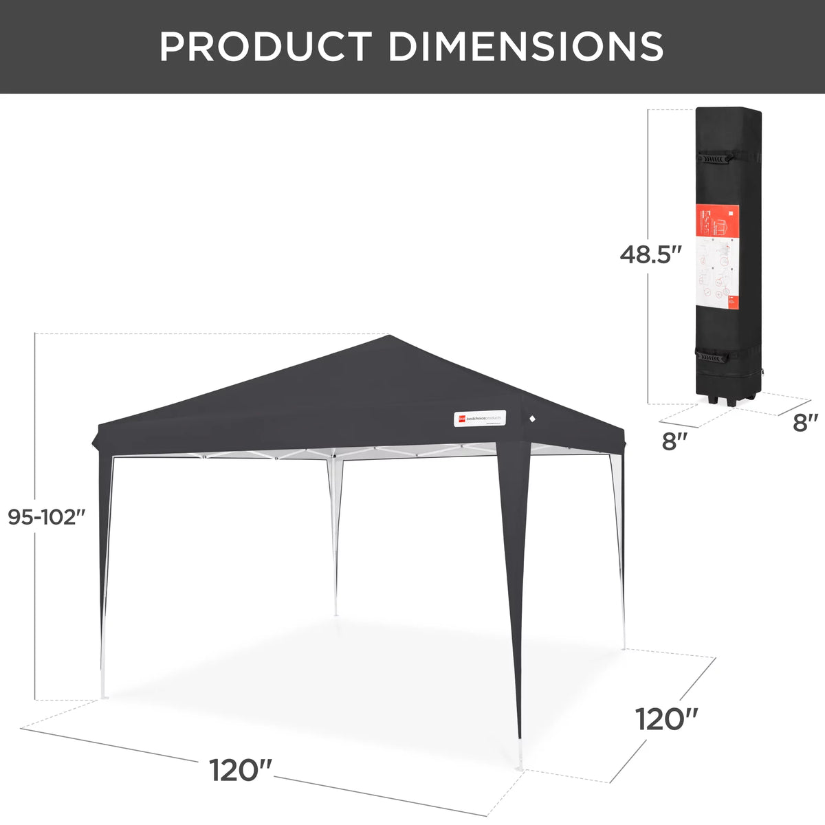 10x10ft Pop Up Canopy Tent with Carrying Bag H964