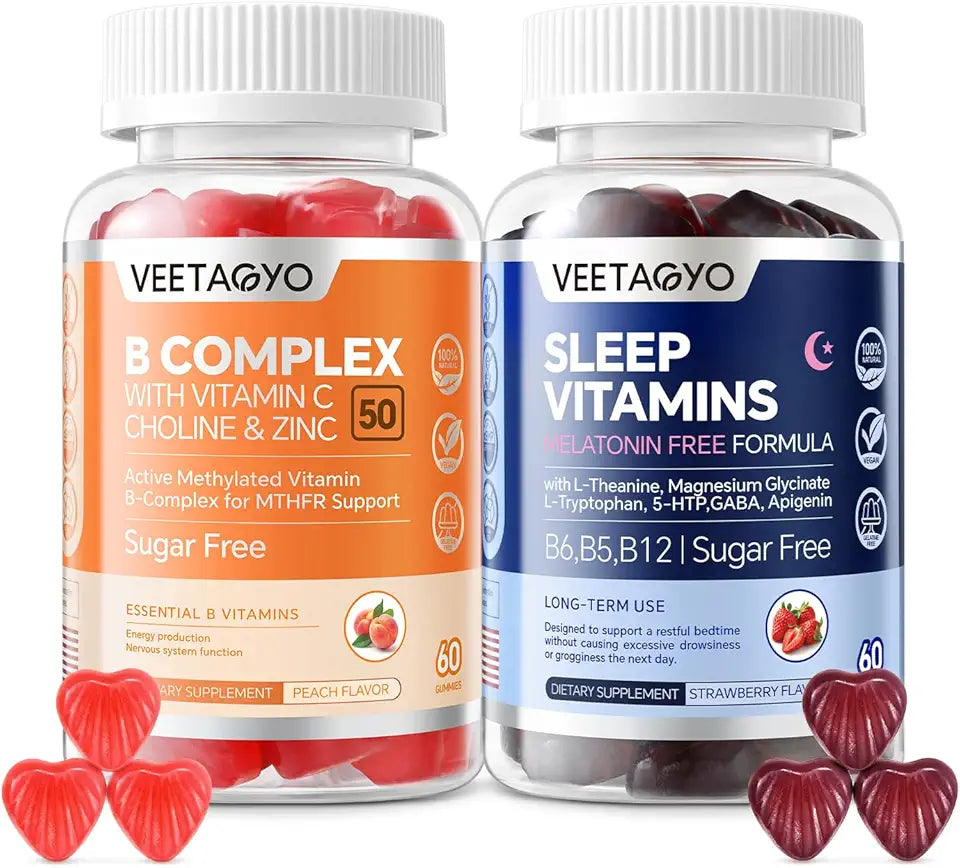 B Complex 50 Gummies + Melatonin Free Sleep Gummies N175