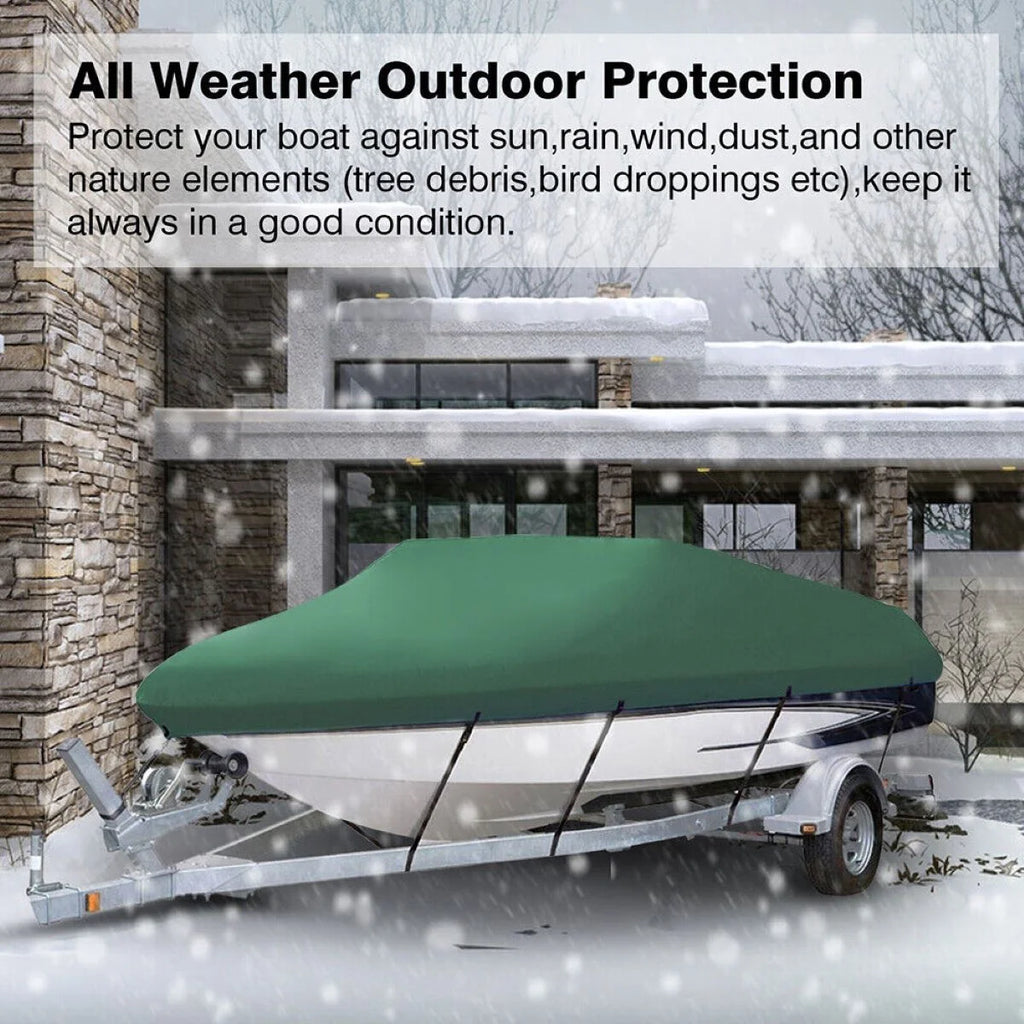 Green Waterproof Heavy Duty Boat Cover 11ft-13ft L451917