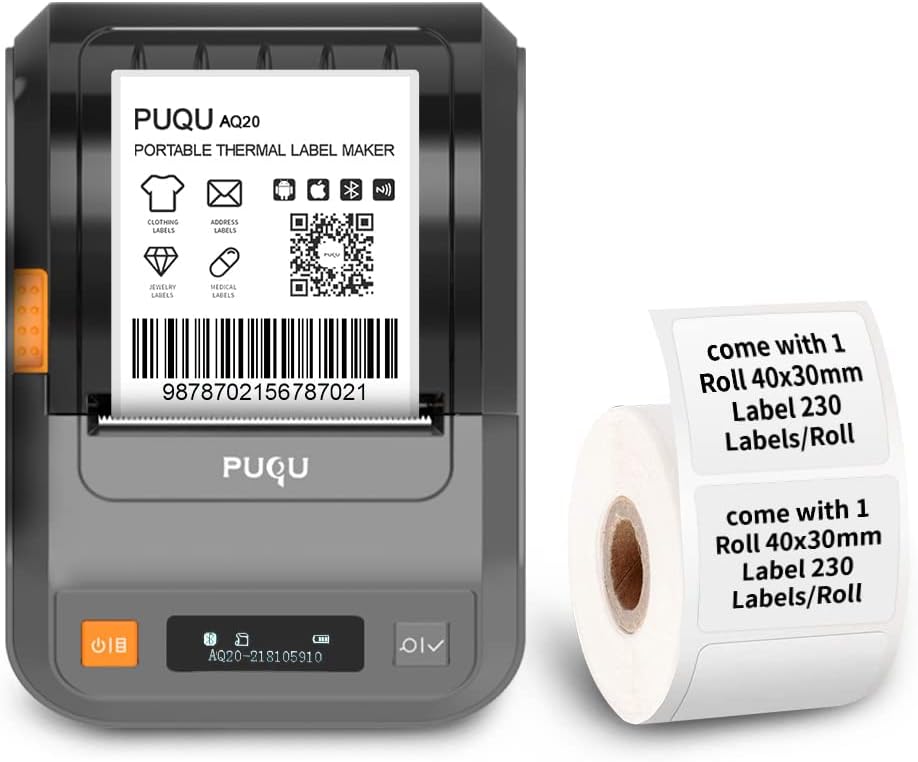 Black Bluetooth Thermal Label Printer N41045