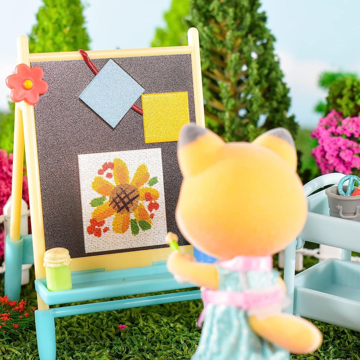 13 Pieces Paint & Color Art Fun Set with Miniature Doll Figure C5189