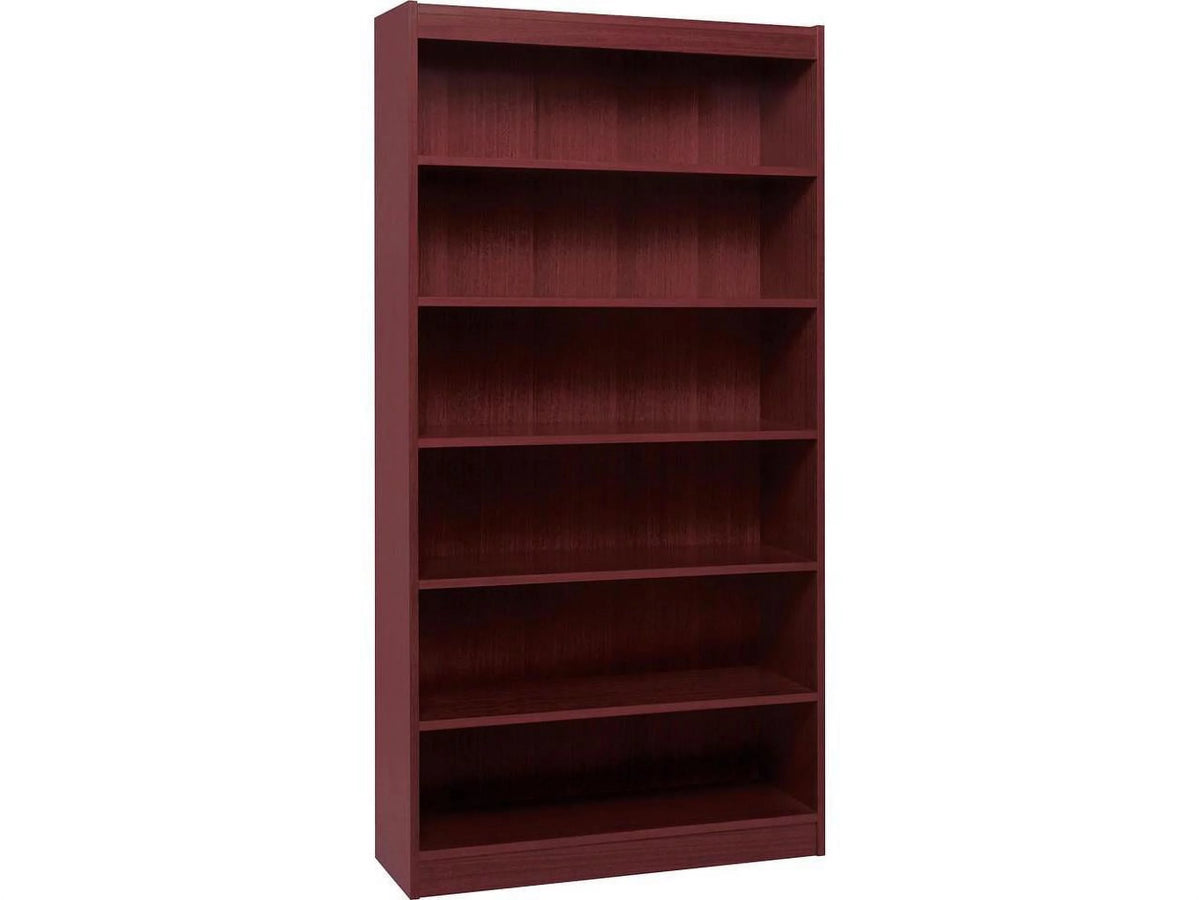 Hardwood Veneer Bookcase 36" x 12" x 72" Mahogany D4309