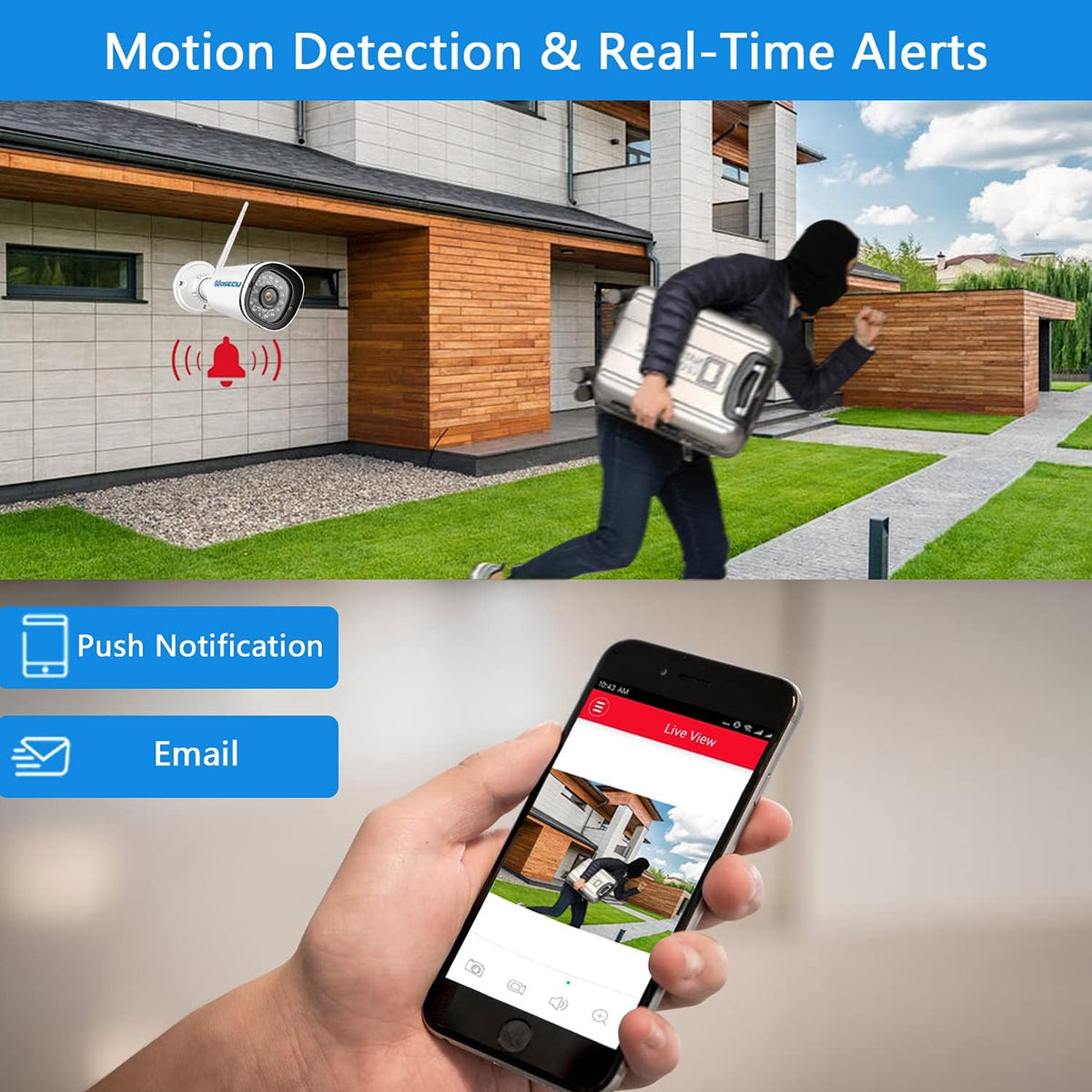 8CH Wireless Security Camera System 4PCS 1080p Outdoor WiFi Surveillance Camera with Night Vision J87092
