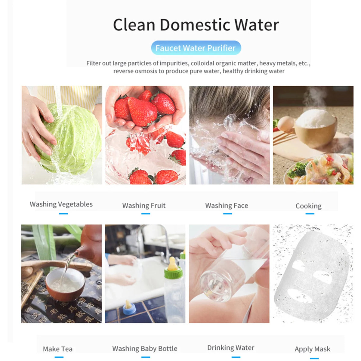 Water Filter for Kitchen Tap Water Pre-Filter Q585