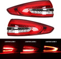Outer Tail Light Compatible with 2017-2019 Ford Fusion Rear Brake Lamp Pair Red Lens Chrome housing B196