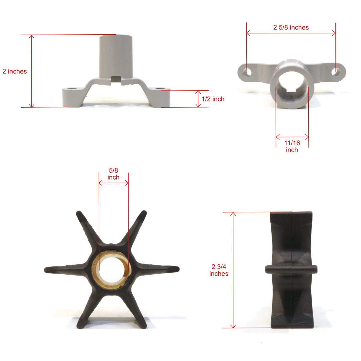 Water Pump Impeller Kit for 60 HP Outboard Boat T845