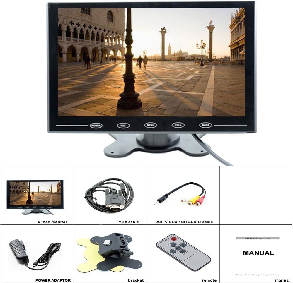 9 Inch LCD Monitor with Remote Control Y7106