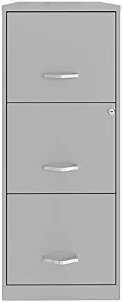 3 Drawer Vertical Metal File Cabinet with Lock Pearl White H8987