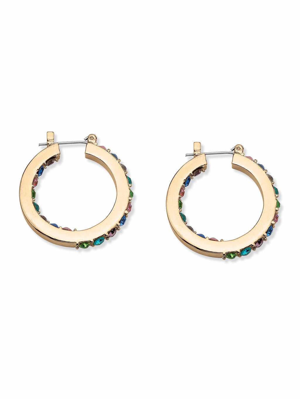 Multicolor Crystal Inside-Out Hoop Earrings G70154