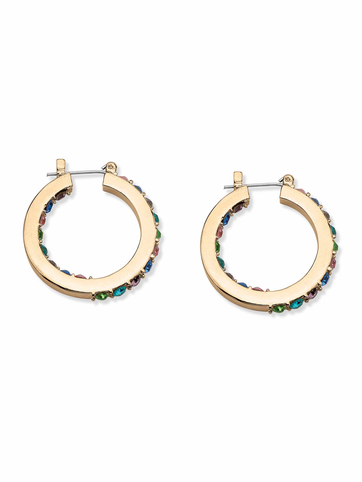 Multicolor Crystal Inside-Out Hoop Earrings G70154