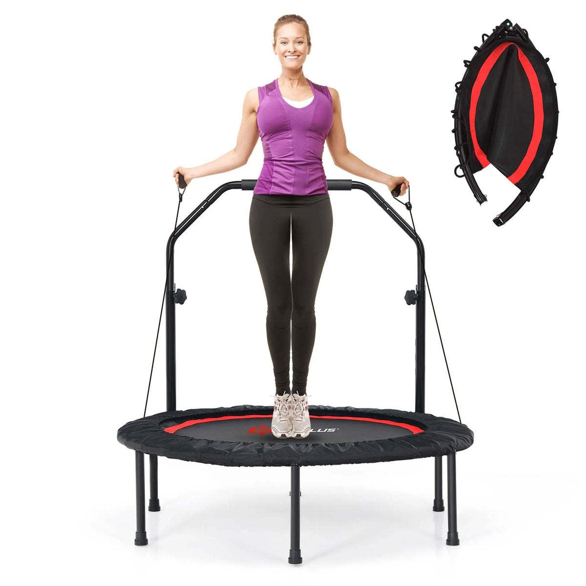 40'' Foldable Trampoline Rebounder with Resistance Bands J769