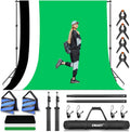 7×10ft Adjustable Photography Backdrop Stand Kit with Polyester Background, Spring Clamps and Carry Bag S687