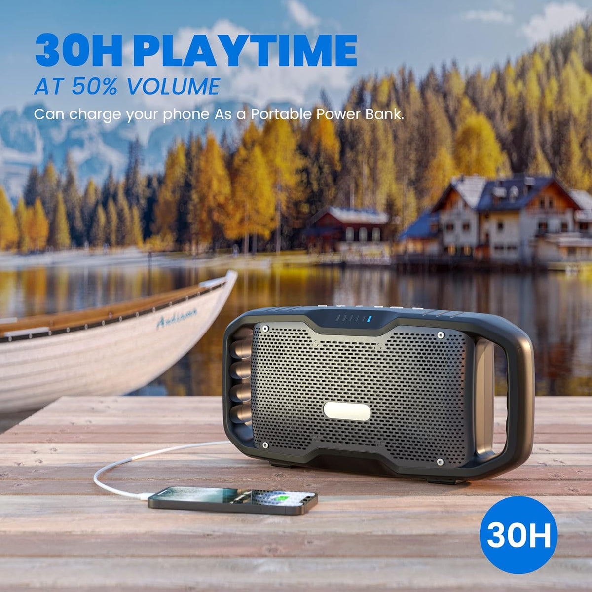 Portable Waterproof Bluetooth Speaker with Power Bank F723217