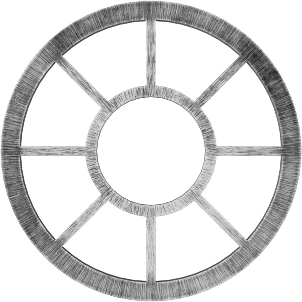 22x22OD x 8x22ID x 3/4x22P PVC Pierced Ceiling Medallion, Antiqued Silver D43200