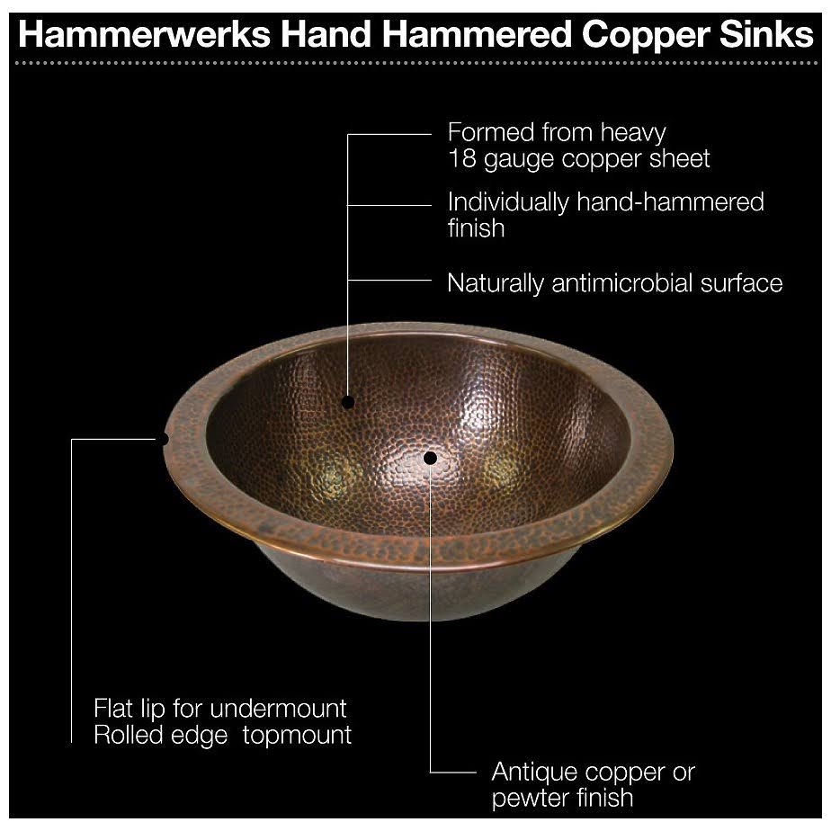 Antique Copper Undermount Lavatory Sink K111
