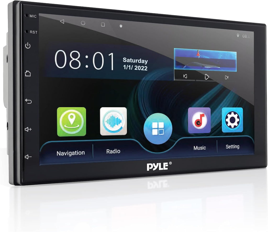 Single DIN In-Dash Car Stereo with 7” Multi-Color Touchscreen Display and Bluetooth R278