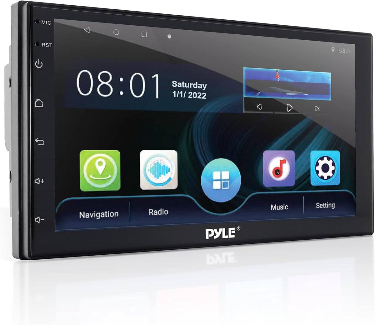 Single DIN In-Dash Car Stereo with 7” Multi-Color Touchscreen Display and Bluetooth R278